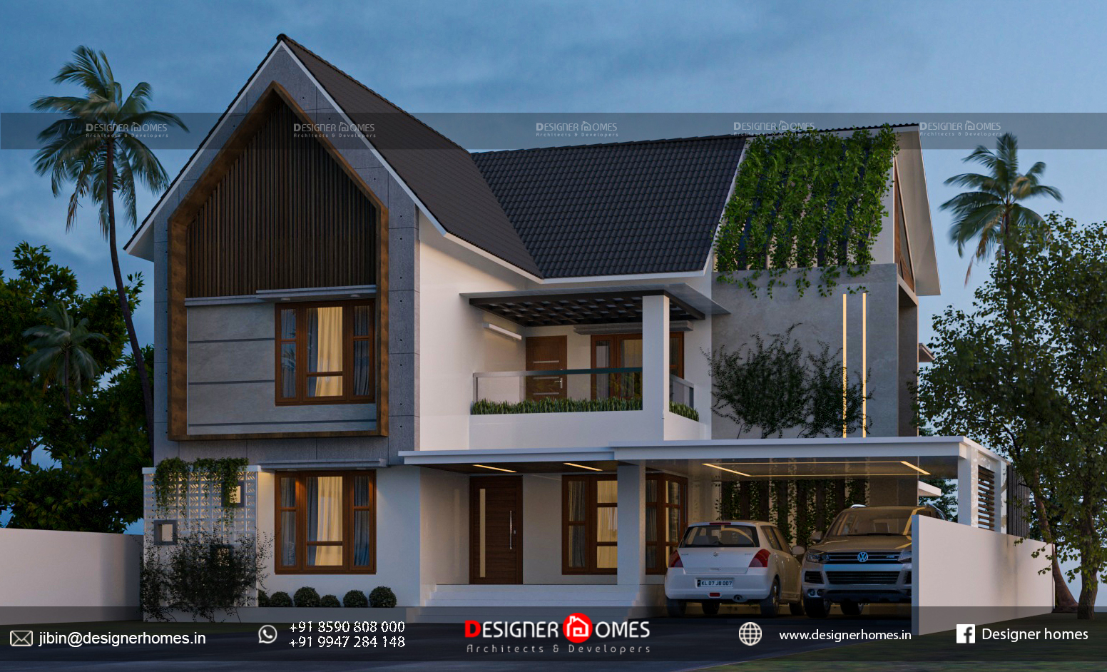 Kerala modern home elevation - Kerala Model Home Plans